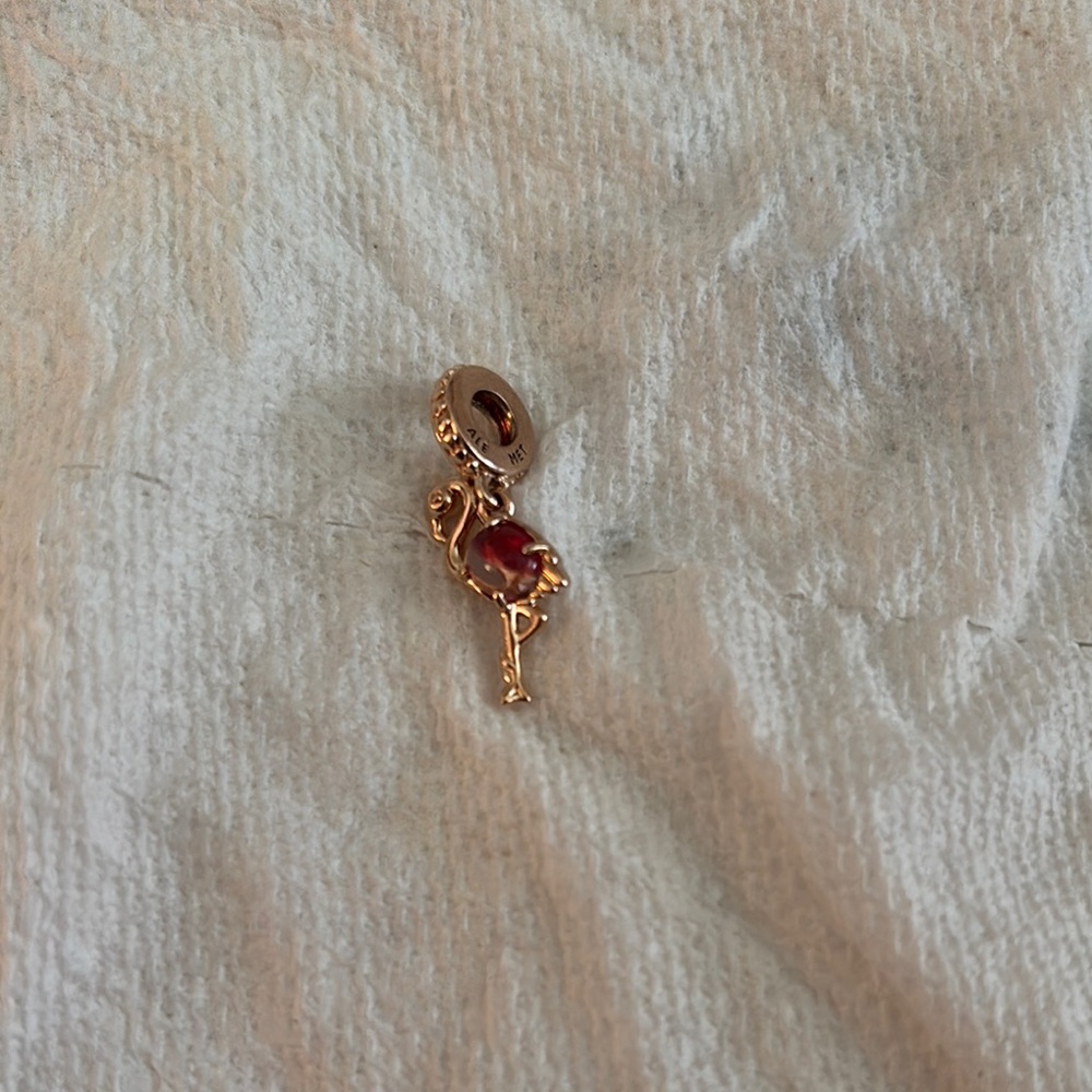Pandora Gold and Red Charm